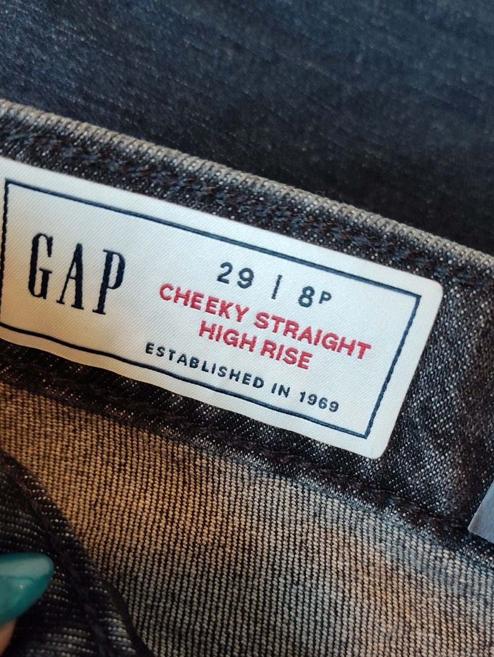 GAP Cheeky Straight High-Rise Women's Jeans in Dark Gray